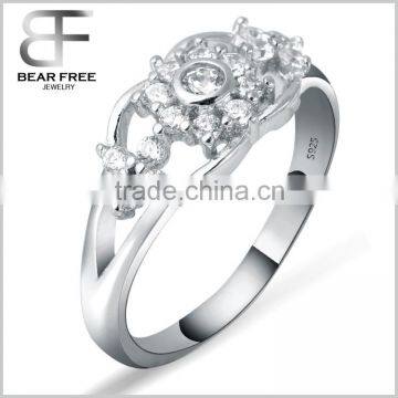 925 sterling silver Cubic Zirconia CZ Engagement Rings Rhodium plated