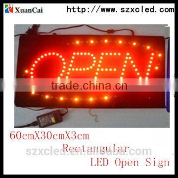 single red color led string indoor led open board flashing 60X30X3cm open Single sided rectangular led Nails Spa sign board