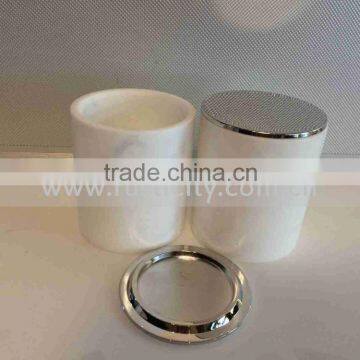 21oz Matte White Glass Jars for Candle Making and White Marble Lid Candle Holder photo-5