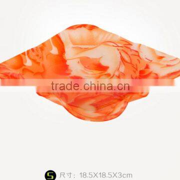 Colorful Fashional Square Transparent Acrylic Fruit Plate Dry Fruit Plate