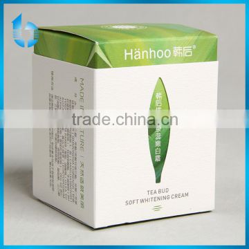 Embossed paper printed for tea bud soft whitening cream cosmetic packaging box