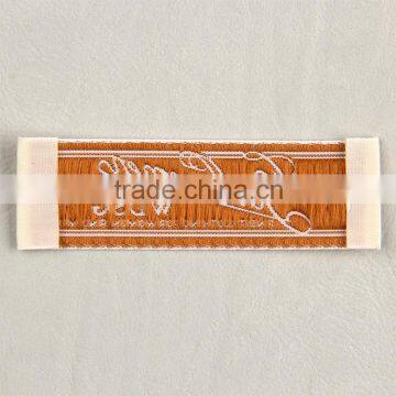 Free Design Custom Light Brown Thread Woven Tag for Women's Garments photo-3