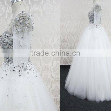 WD7 Hot Sale Senior Hand-made Grade A Crystal and Beaded Wedding Dresses photo-6