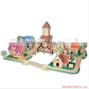 USA garden district jigsaw puzzle by solid wood