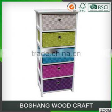 Fashion Storage Wood Home Furniture with PP Yarn Drawers