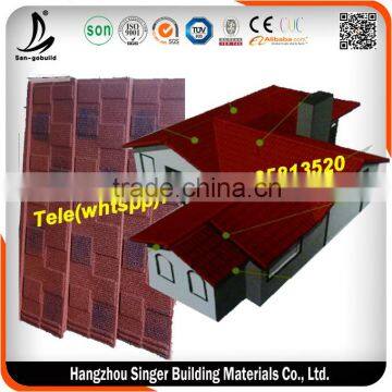 SGB001 Stone Coated Steel Roofing Sheet/sand Metal Roof Tile