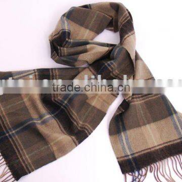 100% Wool Yarn Dyed Men's knitted scarf