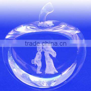 Moder porduct type and love, fairy theme crystal apple for wedding gifts for guests