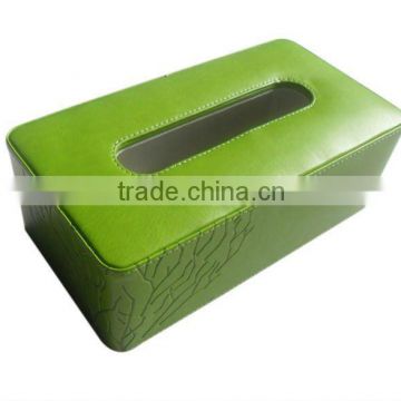 Leather car tissue box