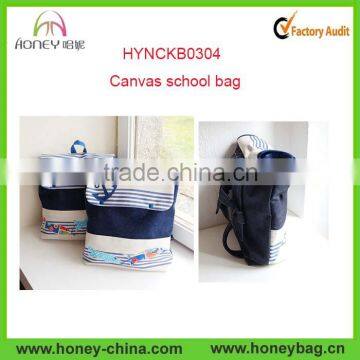 Hot Sell Blue Children Backpack Book Backpack Custom Canvas School Bag