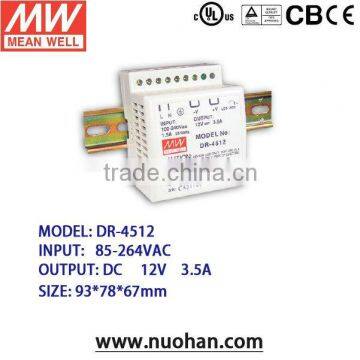 12V 3.5A power supply/Mean Well 45W 12V Single Output Industrial DIN Rail Power Supply