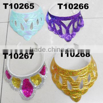 wholesale kids sequin fluorescent paper crowns tiaras