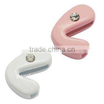 Alloy Slide Charms, with Enamel and Rhinestones, Alphabet, Multicolor, about 5.5~12x12x5mm, hole: 2x8mm(ALRI-A001-L)