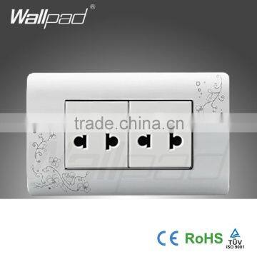 2016 Hot Sales Wallpad 110-250V PC Frame Double 3 Pin US Socket Outlet Flower Pattern 118*72mm                        
                                                Quality Choice