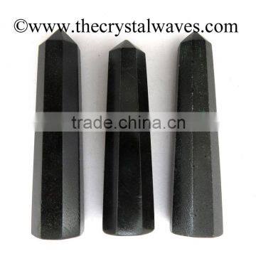 Black Tourmaline wholesale Pencil 6 to 8 Facets Single Terminated Point Khambhat Gujarat India crystal waves