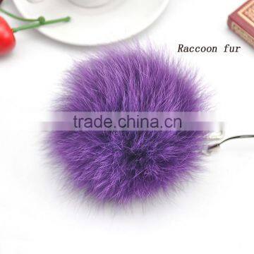 Raccoon Fur Ball Key chain / Fur Ball Keychain / Raccoon Fur Pom Poms