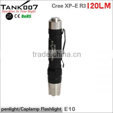 mini LED flashlight with pocket clip TANK007 E10