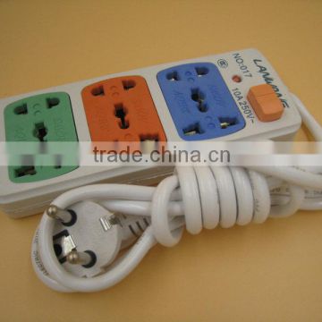 EU colorful 6 ways Extension Switch electric socket outlet