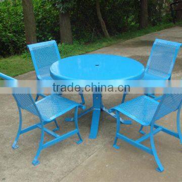 ISO certified restaurant bistro metal picnic tables and chairs