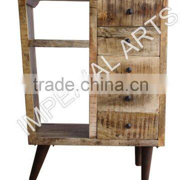 INDIAN MANGO WOOD DRAWER CHEST WITH IRON LEGS, FOR HOME FURNITURE