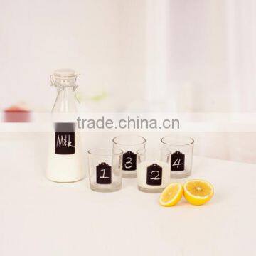 black board 5pcs Glass bottle set for milk