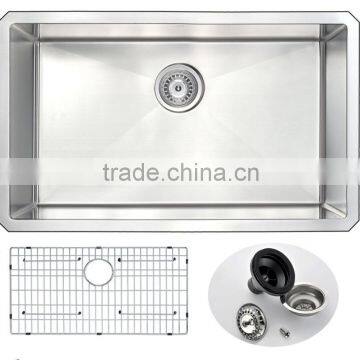 cUPC Stainless Steel Undermount Single Handmade Corner Kitchen Sink HS3018