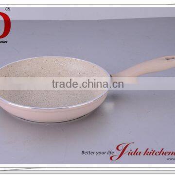 5LAYERS COLORED MARBLE COATING FRYING PAN WITH INDUCTION BOTTOM AND SOFT TOUCH HANDLE