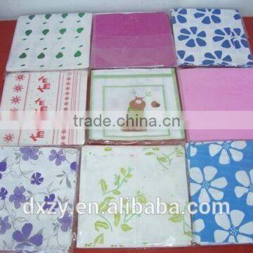 2016 hot sale 1/4 or 1/6 fold printed colorful napkins paper