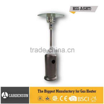 Gas patio heater Stand-up patio heater gold hammered with table,CE GARDENSUN 5000-13000W with CE CSA AGA ISO