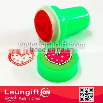 Green stamp heartshape printing kid's stamper toy