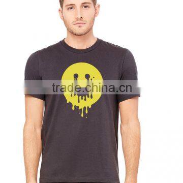 Latest smiley design t shirt priniting custom t shirt plain cotton for men