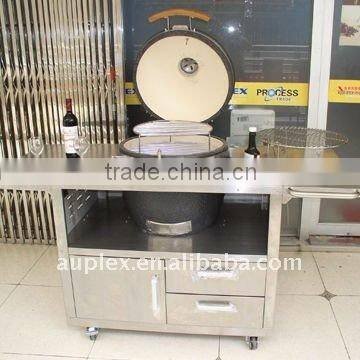 Luxury Commercial Movable Ceramic Egg Grill with Stainless Steel Trolley(AU-215S2)