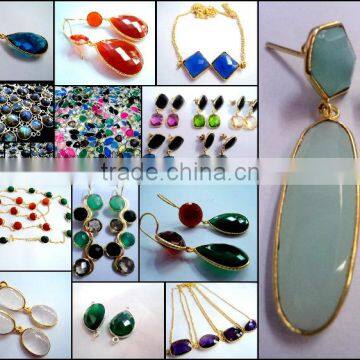 Bezel Gemstones Connectors Jewellery