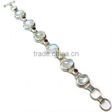 Faceted gemstone jewelry 925 sterling silver bracelet