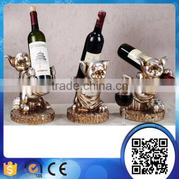 customized resin decorative animal pig WINE BOTTLE HOLDER