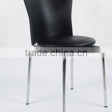 Super Cheap Wholesale Black Restraunt Stacking Dining Tube Plastic Chair With Cushion PM124 photo-2
