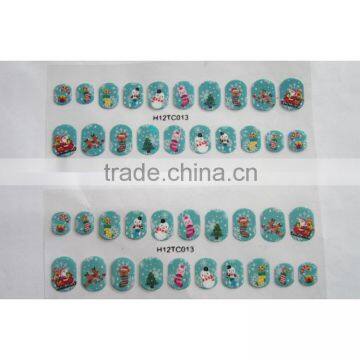 Custom Christmas cartoon nail wrap waterproof holiday nail polish sticker snowman nail strip supplier