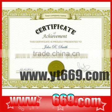 customed certificate printing paper