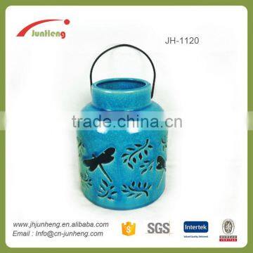 Gifts & Crafts glazed outdoor ceramic antique cast iron lantern