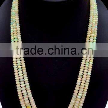 #NZ Roundel Plain Top Quality Necklace Ethiopian Opal