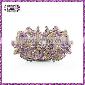 China supplier bestbling women evening clutch handbags elegant ladies purse wholesale crystal purple bags