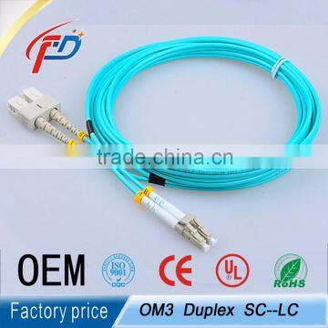 SC-LC 3m duplex multimode 10G OM3 50/125 3.0mm pvc/lszh fiber optiic