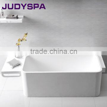 square resin stone bathtub with towel rack YG9806