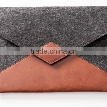 fashion leather felt wholesale men's cluth bag