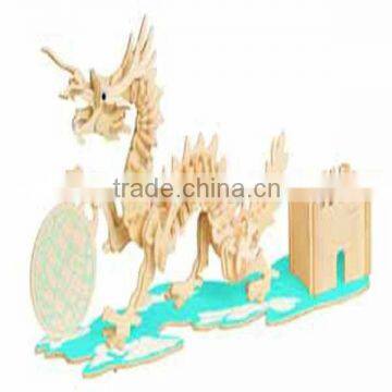 3D Natural Wood Puzzle-Dragon Pen-Container