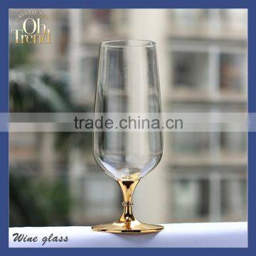SH-Glassware Manufacturer Top Drawer Handmade Lead Free Clear Crystal Beer Glass Mug Gold Rim Drinking Gold Wine Glass