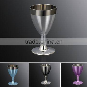 6OZ Disposable Plastic Silver Wine Cup