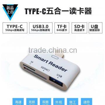 Type C USB 3.1 Card Reader for Apple Macbook Samsung HTC Smart OTG Card Reader