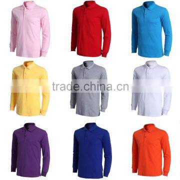 Custom Your Own Logo Multiple Color Plain Long Sleeve Polo Shirt