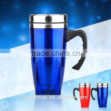 Photo insert travel mug with handle&lid premium inner stainless steel mug promotional coffee mug